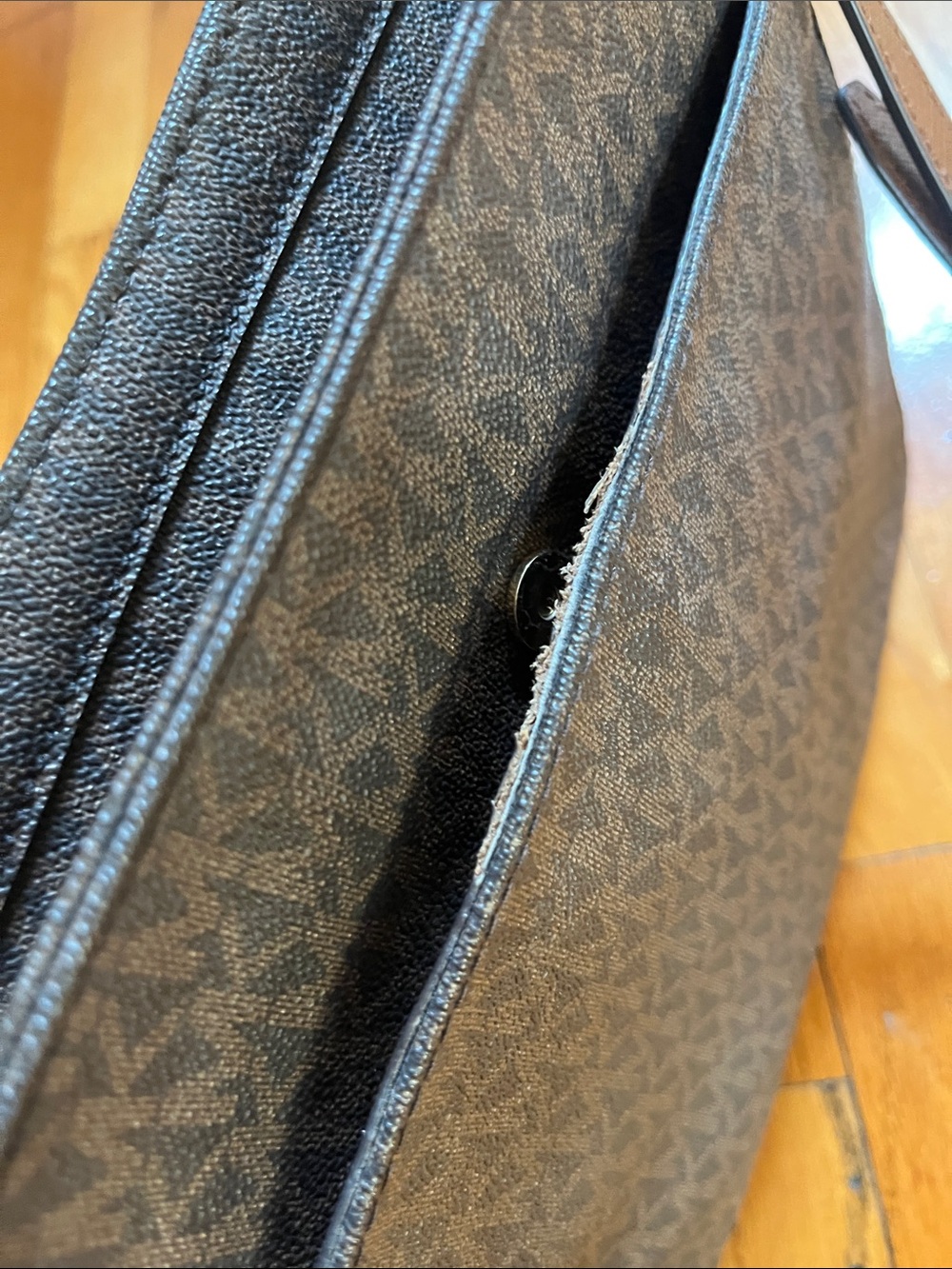 Michael Kors Brown and Dark Brown Logo Crossbody Bag - Picture 10 of 12
